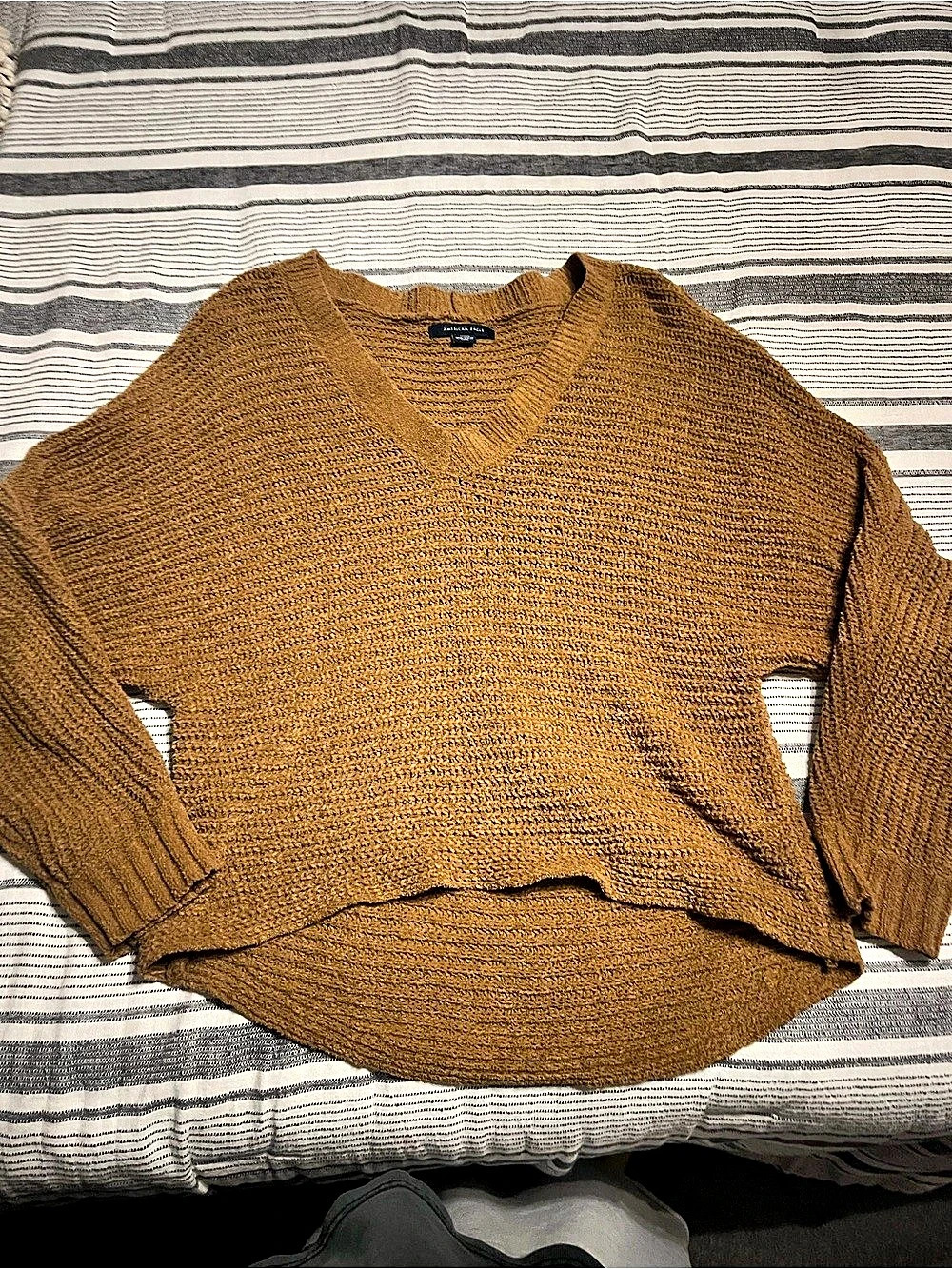 American Eagle Outfitters Yellow V-Neck Sweater